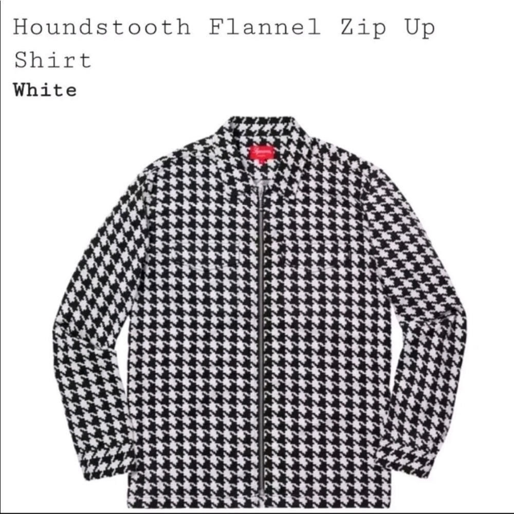 ✨ SUPREME - Houndstooth Zip Flannel Shirt - NEW! ✨
